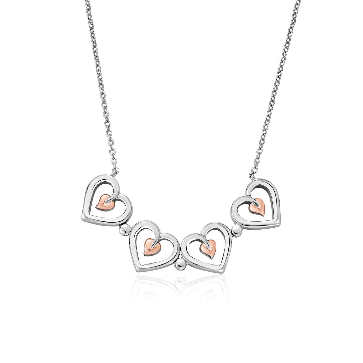 Ladies Silver & Welsh Gold Tree Of Life Heart Necklace 3STOL0623