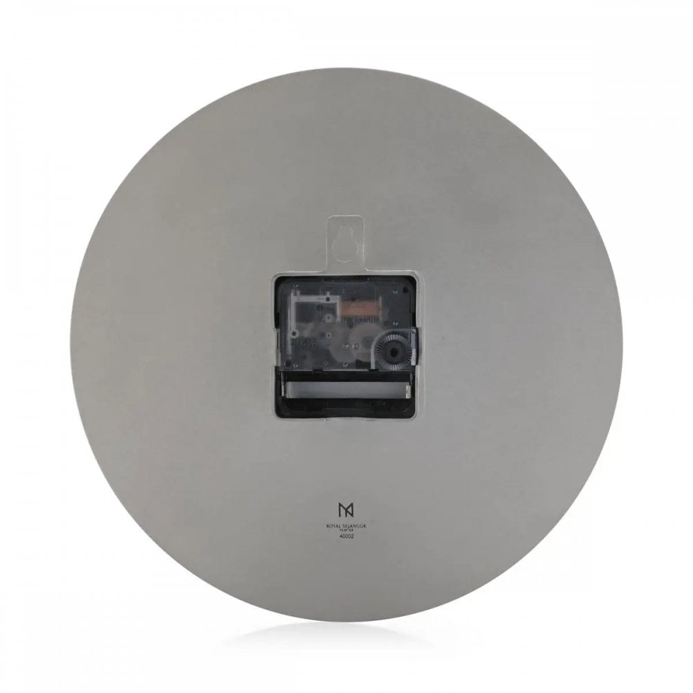 Pewter Round Quartz Battery Wall Clock Vapour 0140002