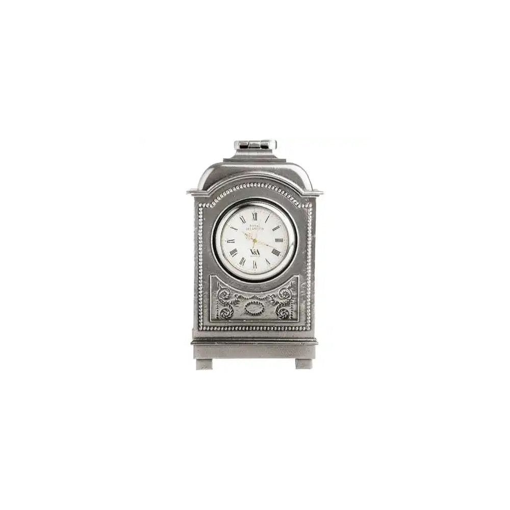Pewter V&A Inspired Quartz Battery Carriage Clock 014031A
