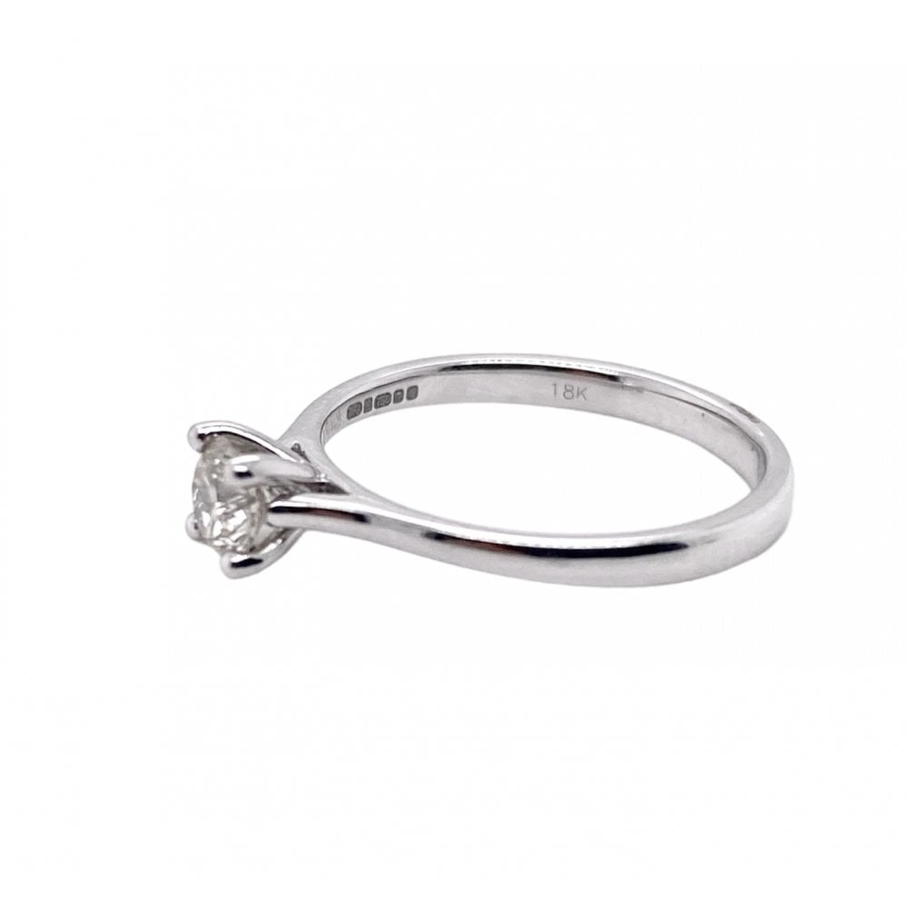18ct White Gold Diamond Solitaire Engagement Ring 0.50ct.