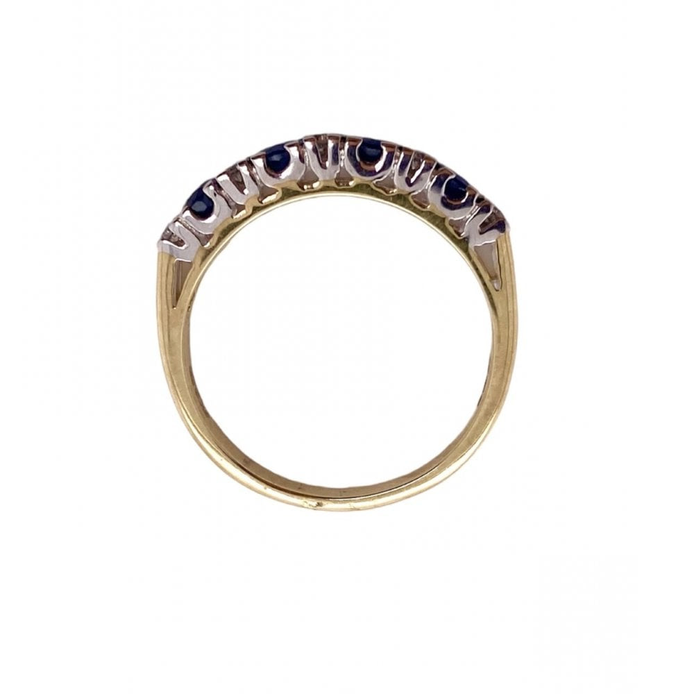 9ct Gold Sapphire and Diamond Half Eternity Ring