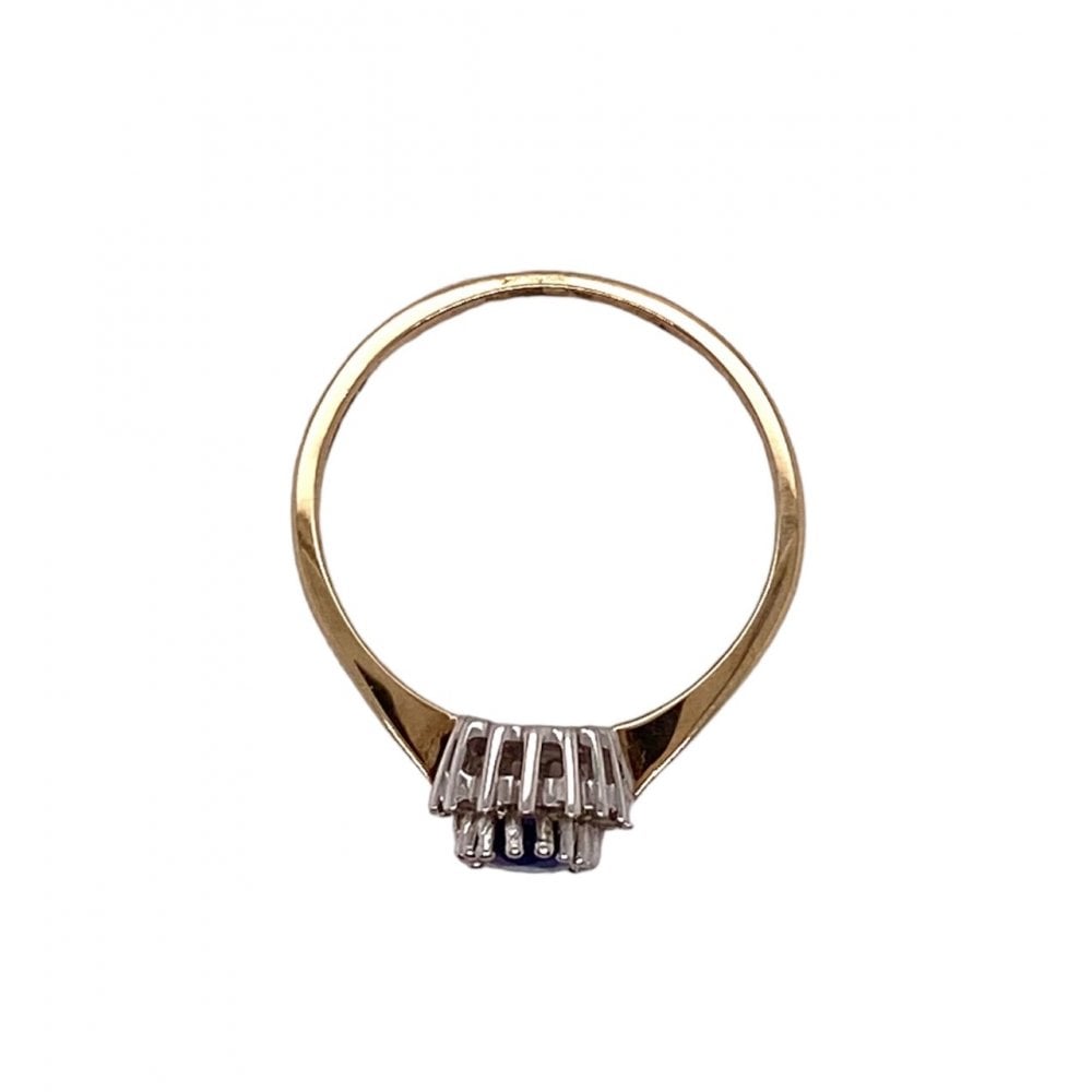 9ct Gold Ladies Diamond and Sapphire Cluster Engagement Ring
