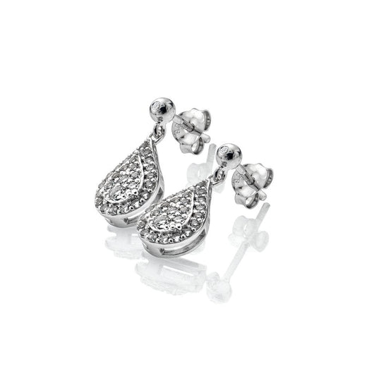 Ladies Sterling Silver Glimmer White Topaz Drop Earrings DE735