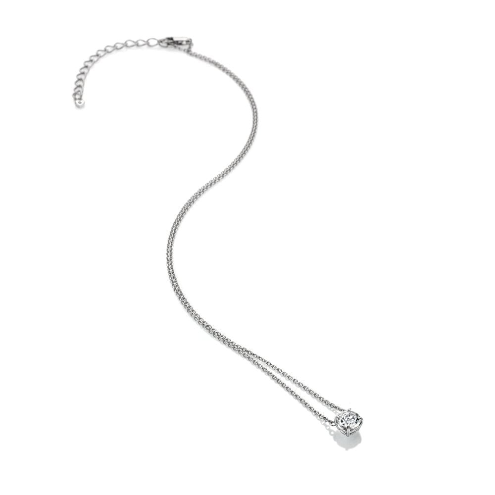 Ladies Sterling Silver White Topaz Solitaire Necklace DN167