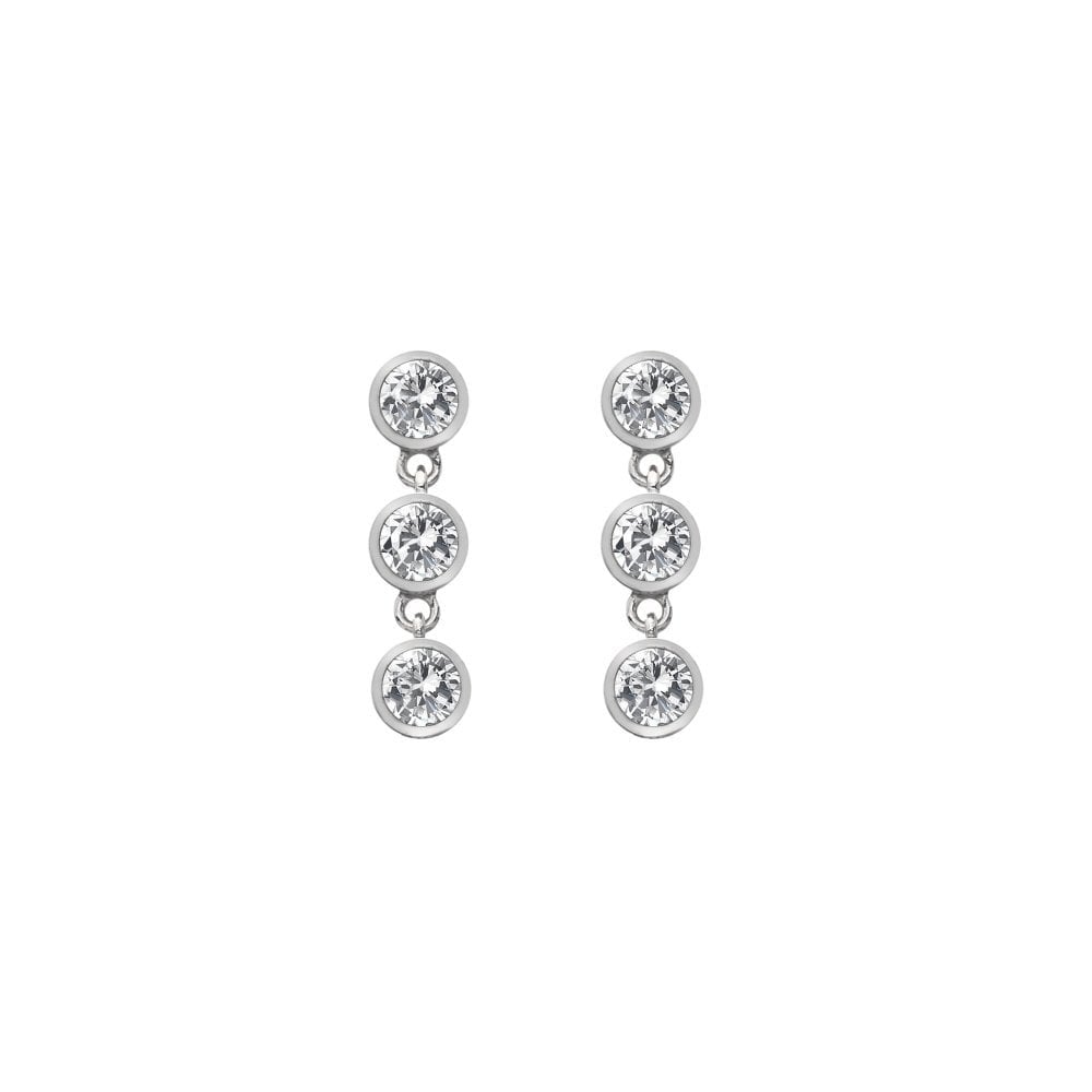 Hot Diamonds Silver Tender Topaz Triple Drop Earrings DE585