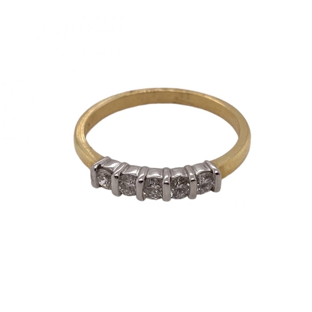 18ct Gold Diamond Half Eternity Ring Bar Set