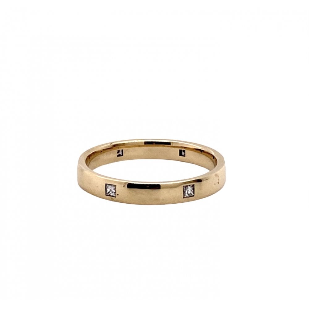 9ct Yellow Gold Ladies Diamond Set Wedding Ring