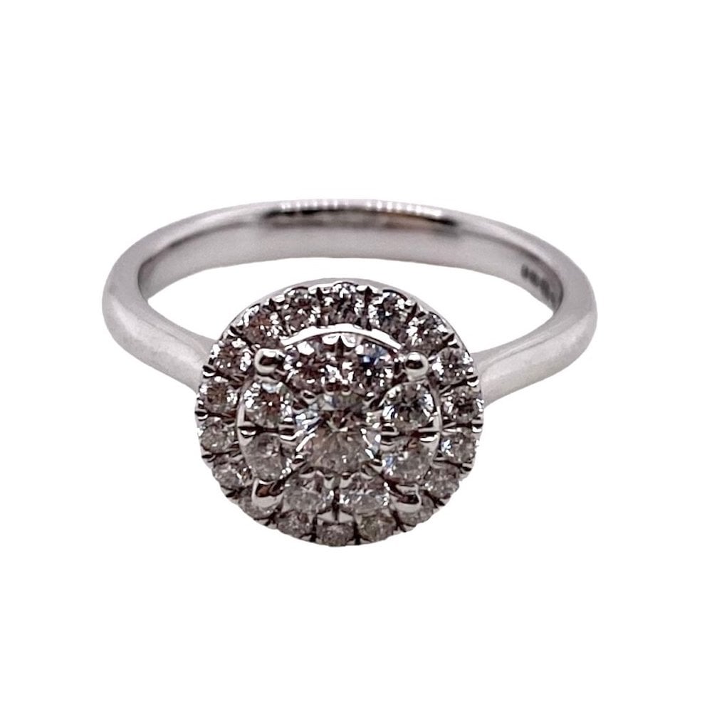 18ct White Gold Diamond Cluster Ring