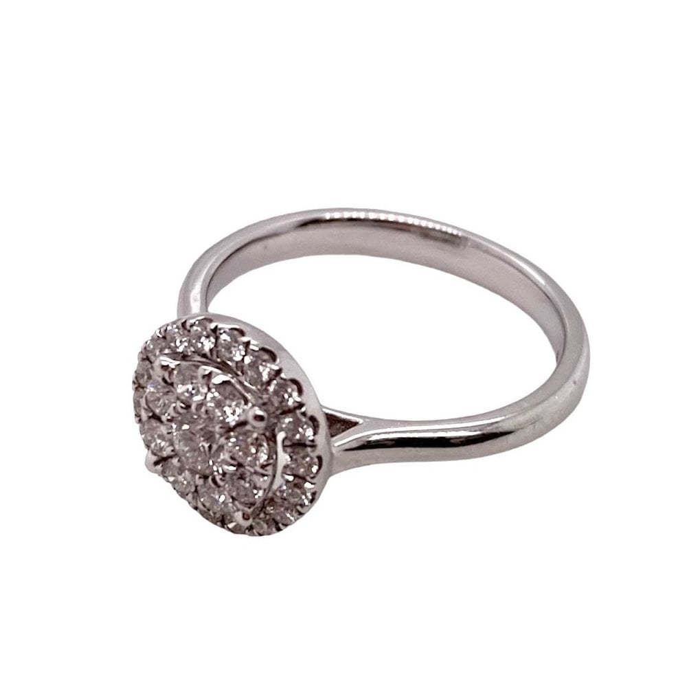 18ct White Gold Diamond Cluster Ring