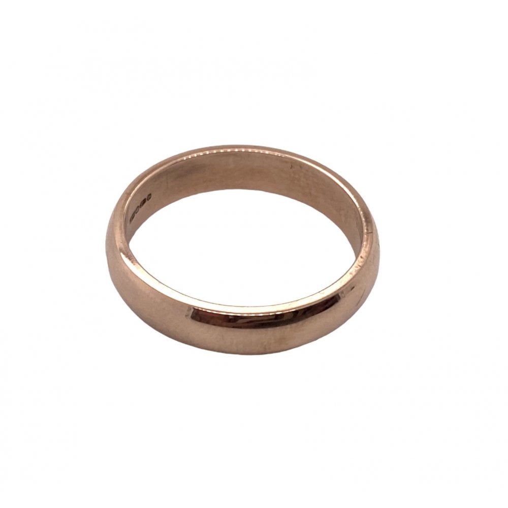Ladies Rose Gold 4mm Wide Wedding Ring