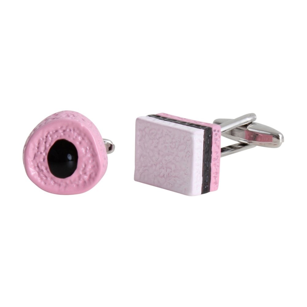 Pink, White & Black Liquorice Allsorts Gents Cufflinks 90-1235