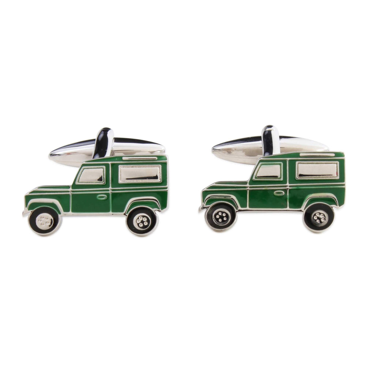 Green Land Vehicle Gents Cufflinks 90-1477