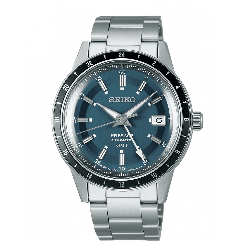 Presage Steel Automatic GMT Watch Petrol Blue SSK009J1