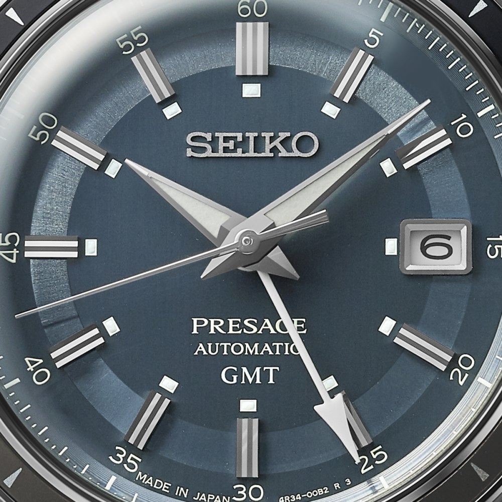 Presage Steel Automatic GMT Watch Petrol Blue SSK009J1