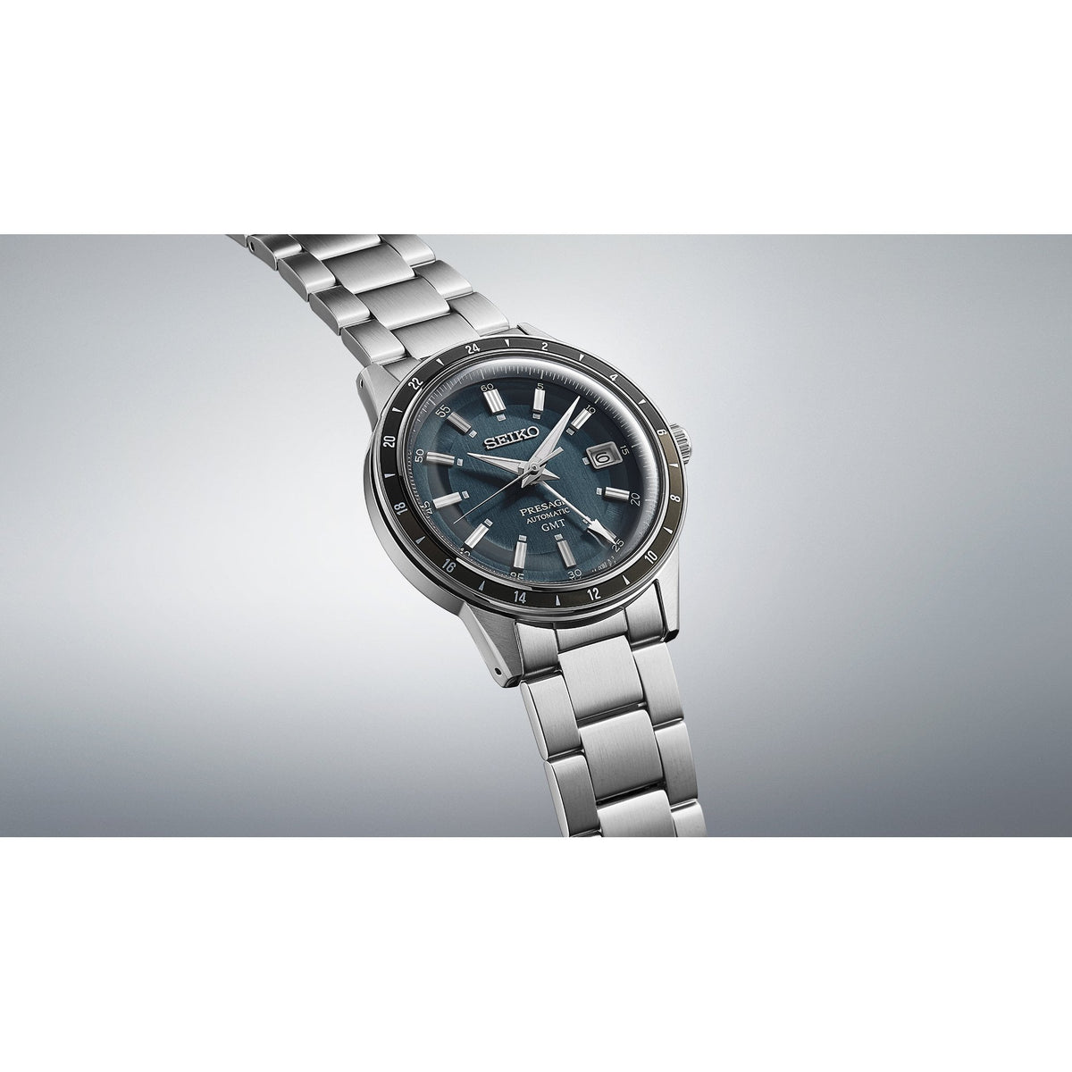 Presage Steel Automatic GMT Watch Petrol Blue SSK009J1