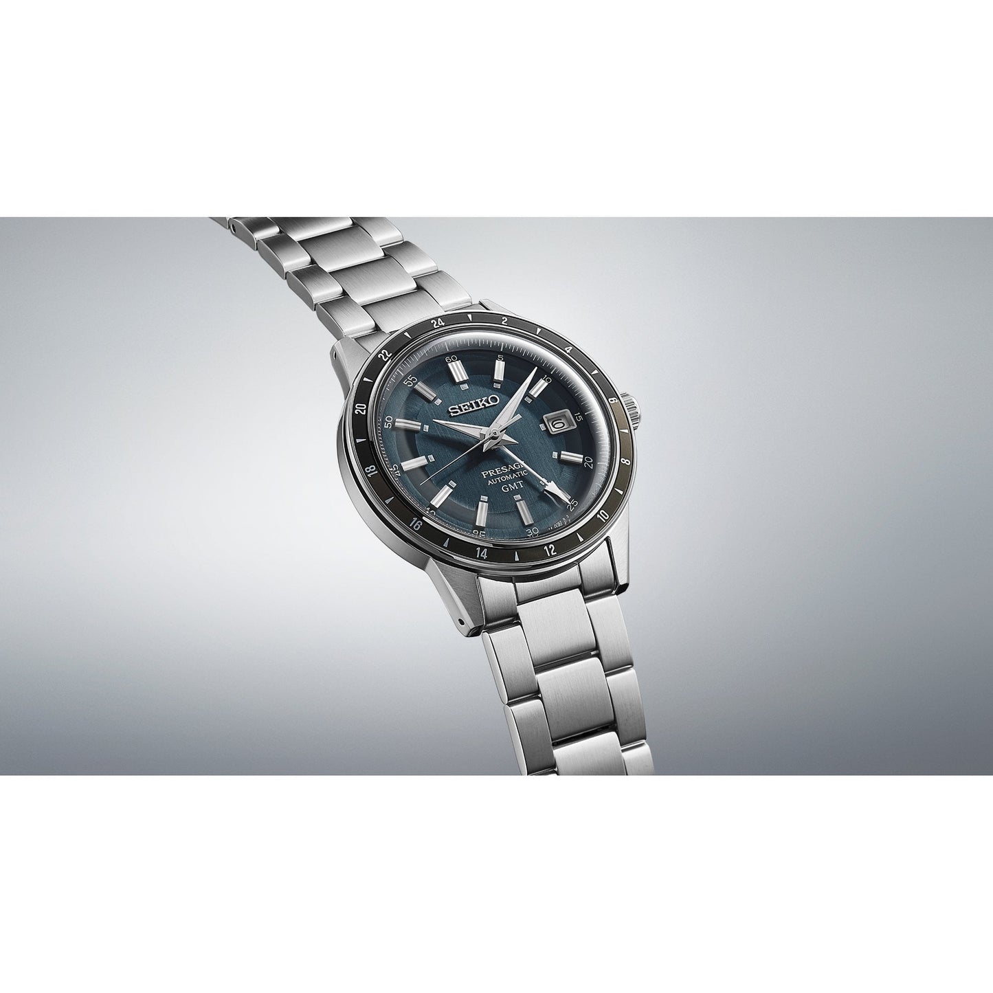 Presage Steel Automatic GMT Watch Petrol Blue SSK009J1