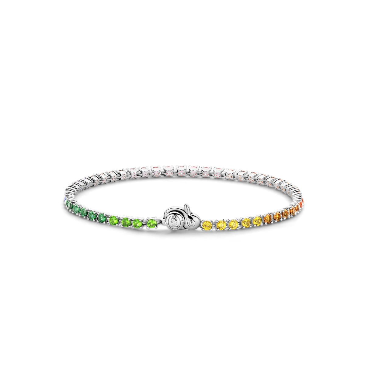 Sterling Silver Rainbow Tennis Bracelet 2995MC