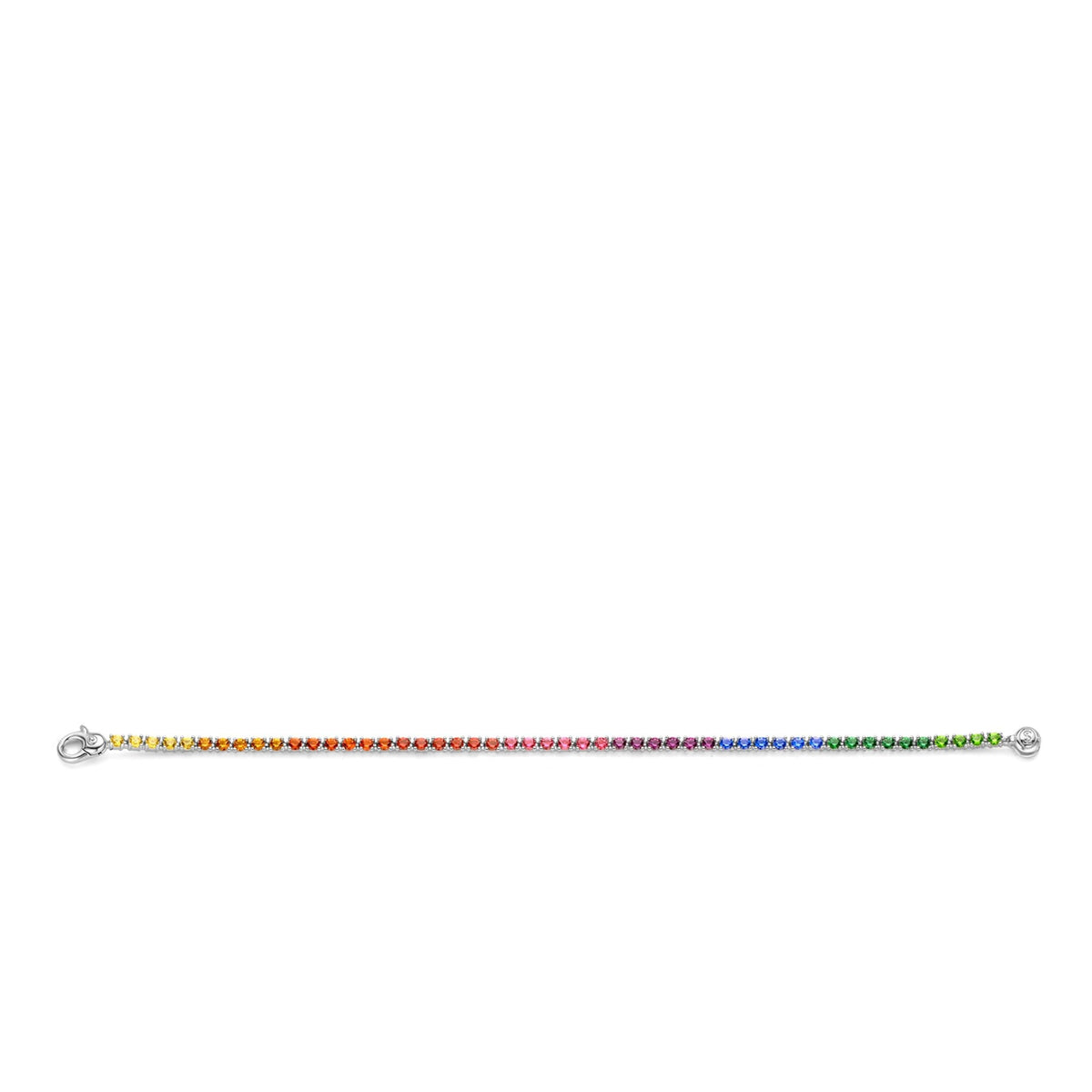 Sterling Silver Rainbow Tennis Bracelet 2995MC