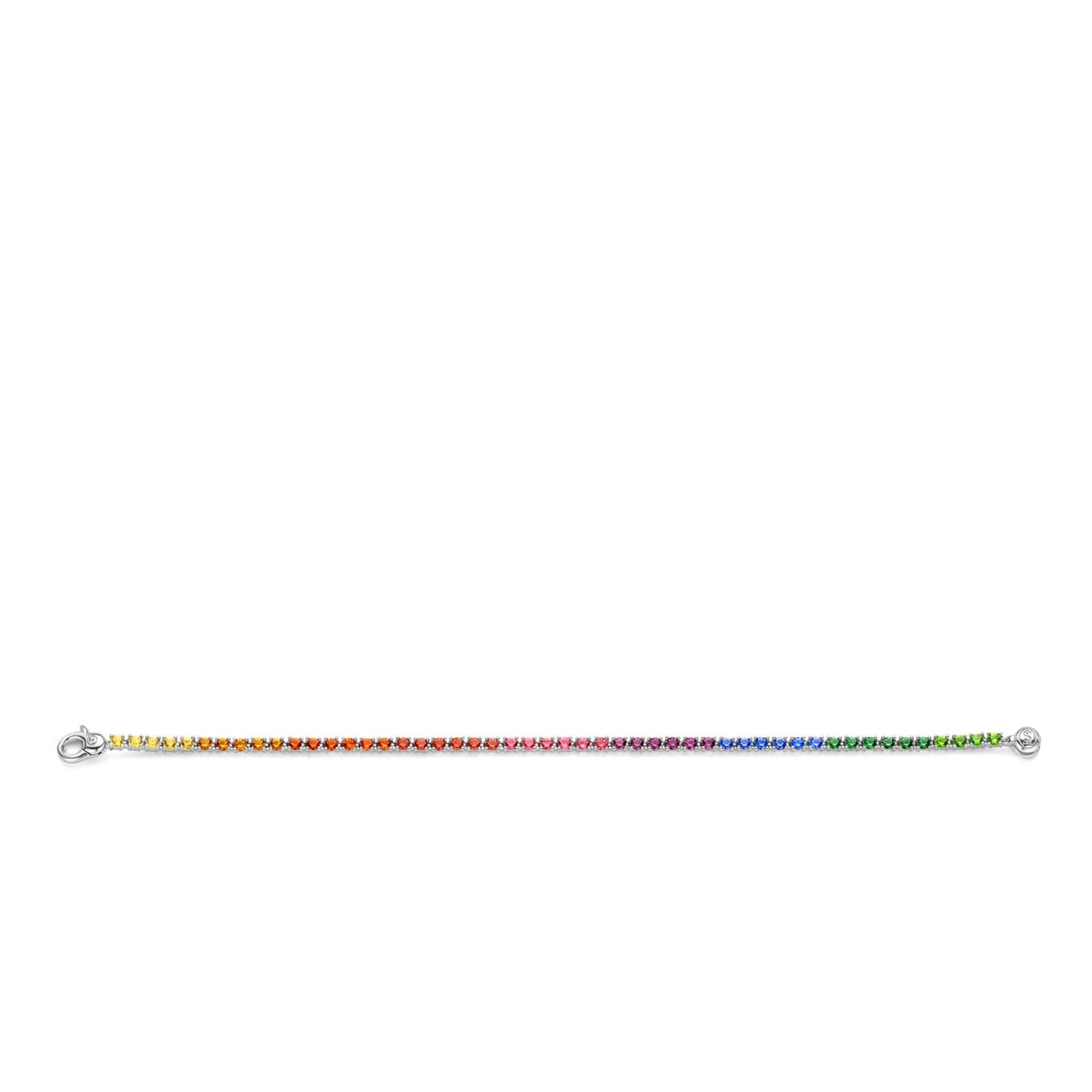 Sterling Silver Rainbow Tennis Bracelet 2995MC