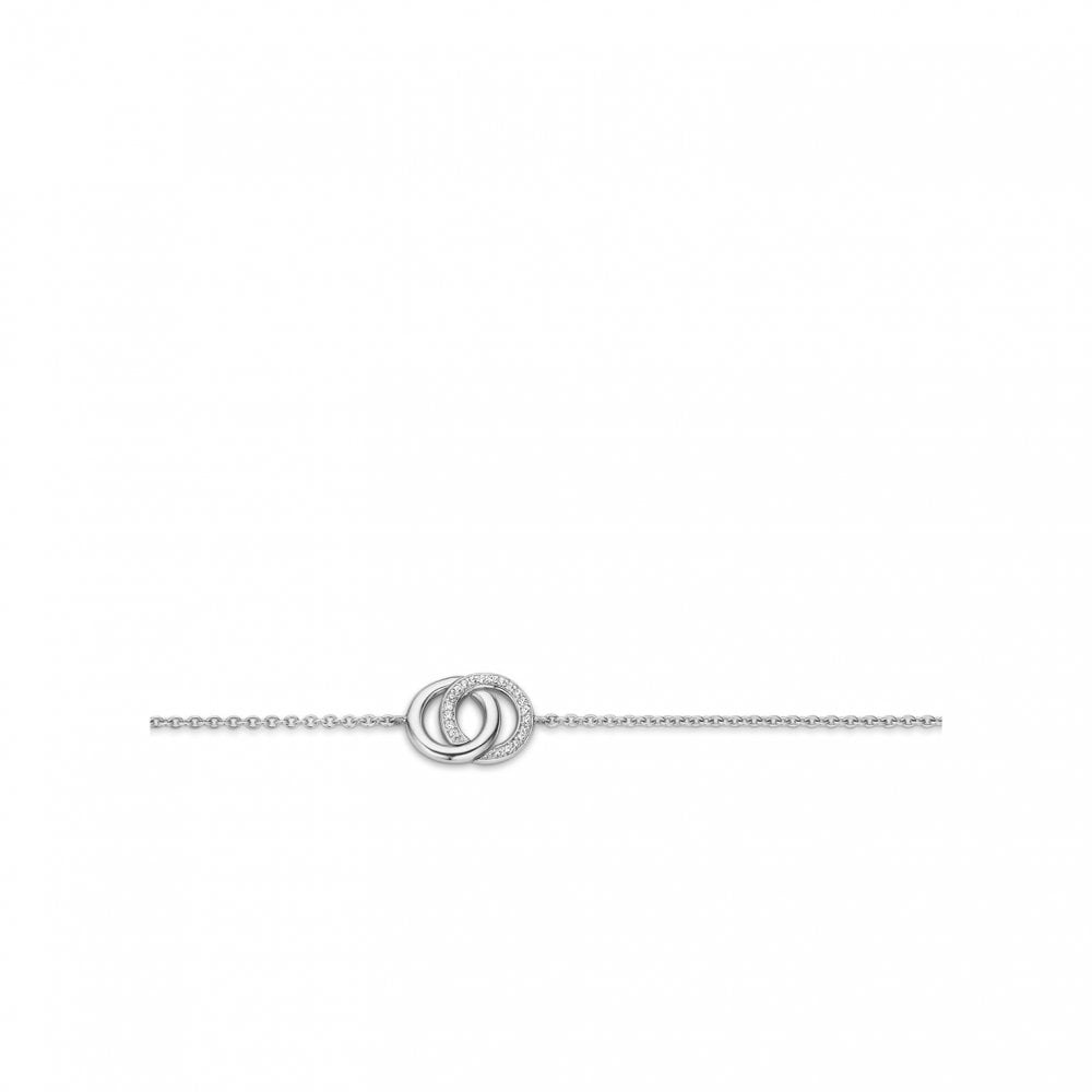 Ti Sento Sterling Silver CZ Double Circle Bracelet 2790ZI