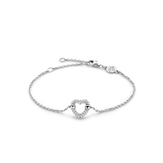Ti Sento Sterling Silver Cubic Zirconia Heart Bracelet 23017ZI