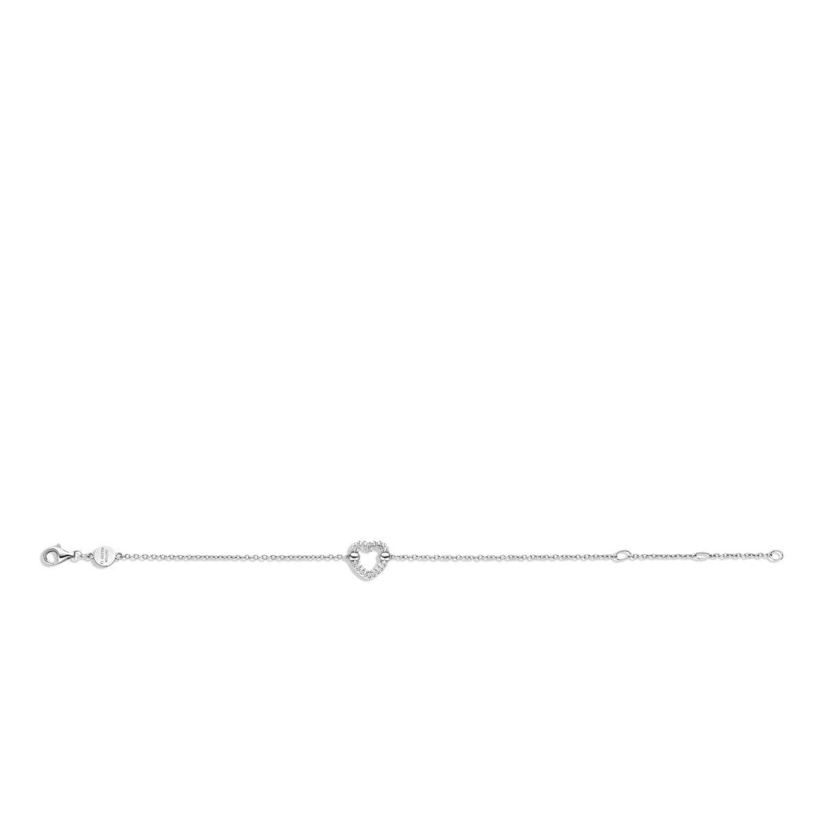 Ti Sento Sterling Silver Cubic Zirconia Heart Bracelet 23017ZI