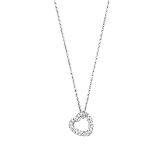 Ti Sento Sterling Silver CZ Heart Pendant 34022ZI