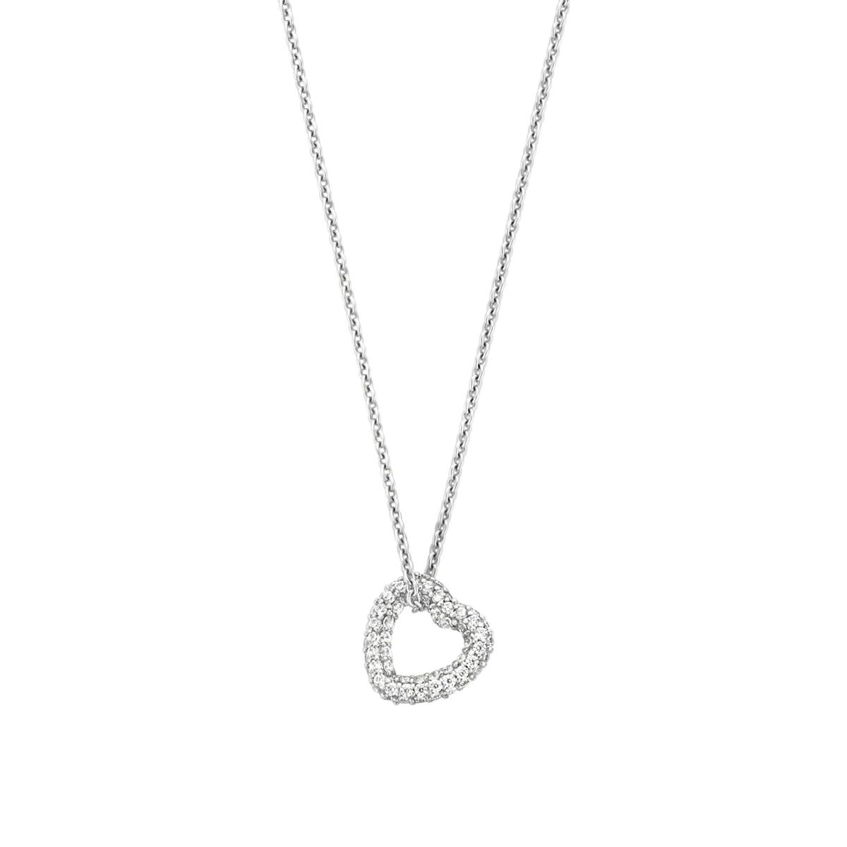 Ti Sento Sterling Silver CZ Heart Pendant 34022ZI