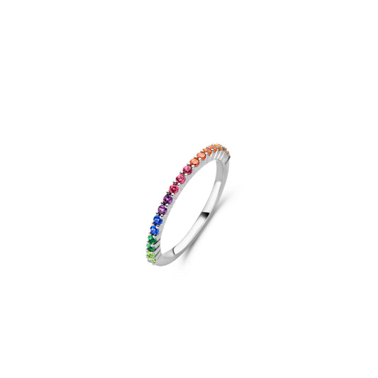 Ti Sento Sterling Silver CZ Raindow Ring 12268MC