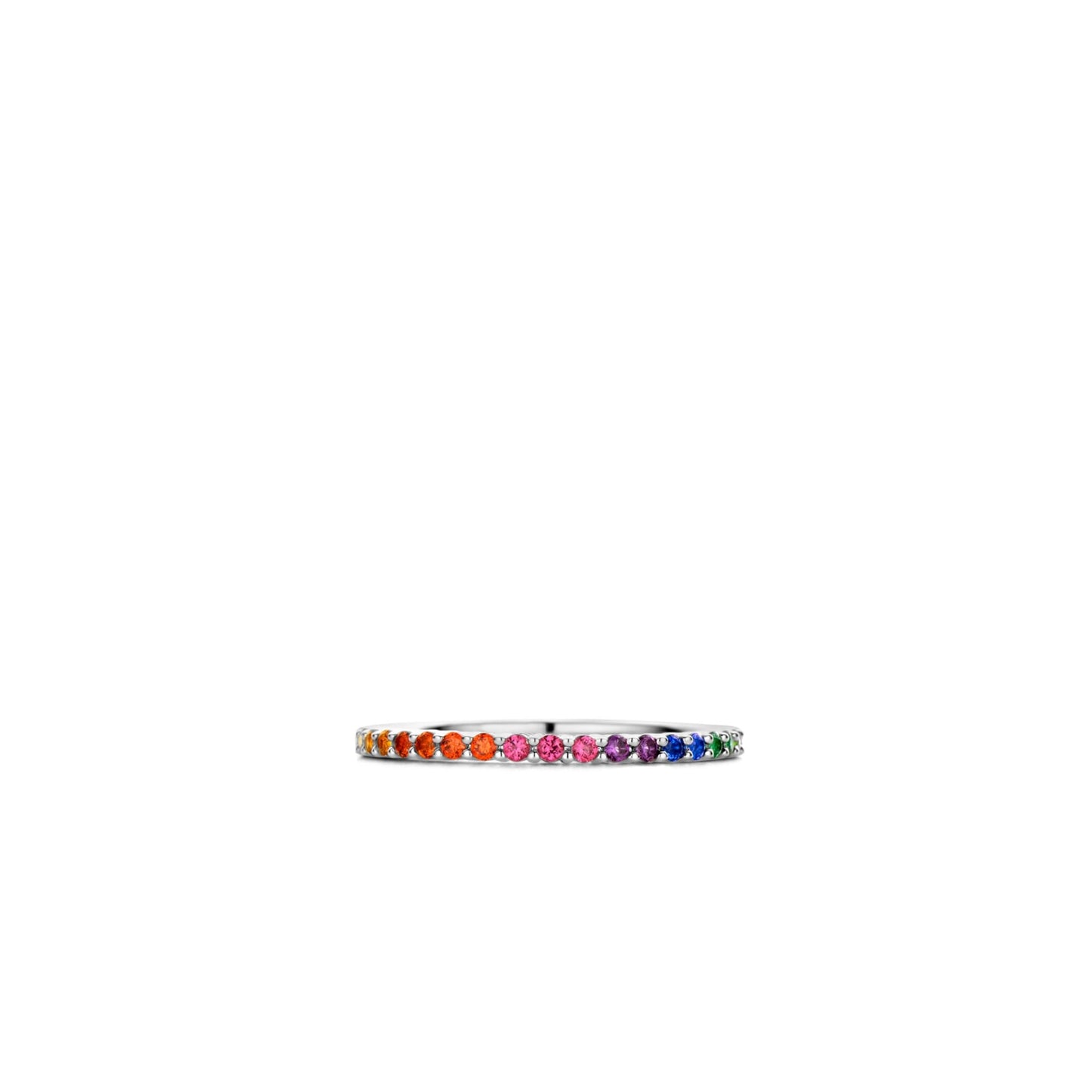 Ti Sento Sterling Silver CZ Raindow Ring 12268MC