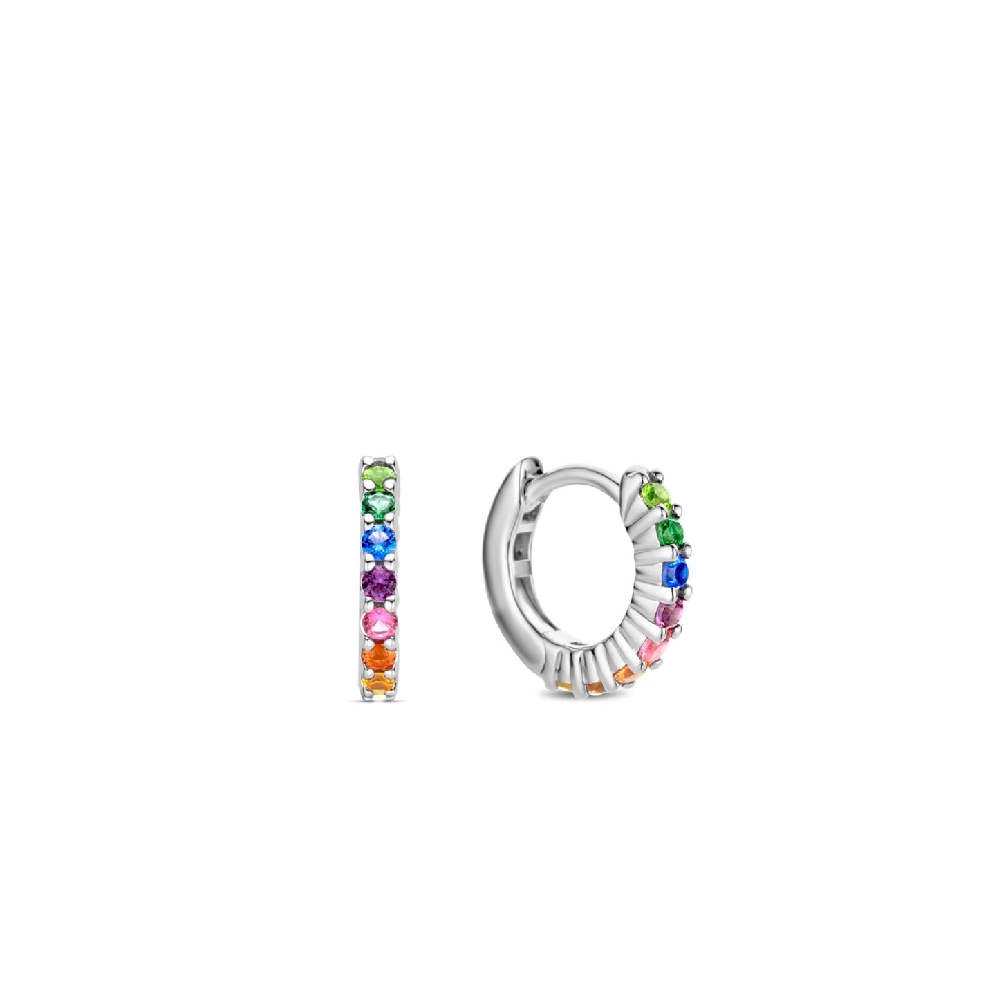 Ti Sento Sterling Silver Rainbow Hoop Earrings 7906MC