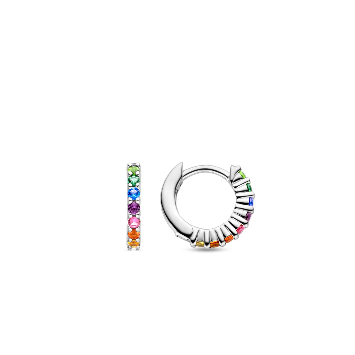 Ti Sento Sterling Silver Rainbow Hoop Earrings 7906MC