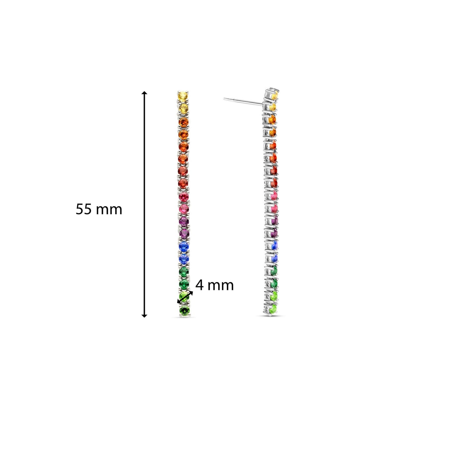 Ti Sento Sterling Silver Rainbow Drop Earrings 7907MC