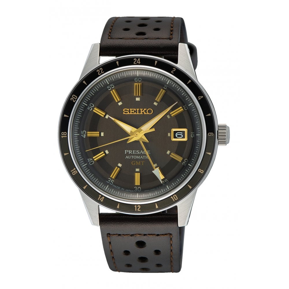 Presage Steel Automatic Road Trip GMT Watch 'Fume' SSK013J1