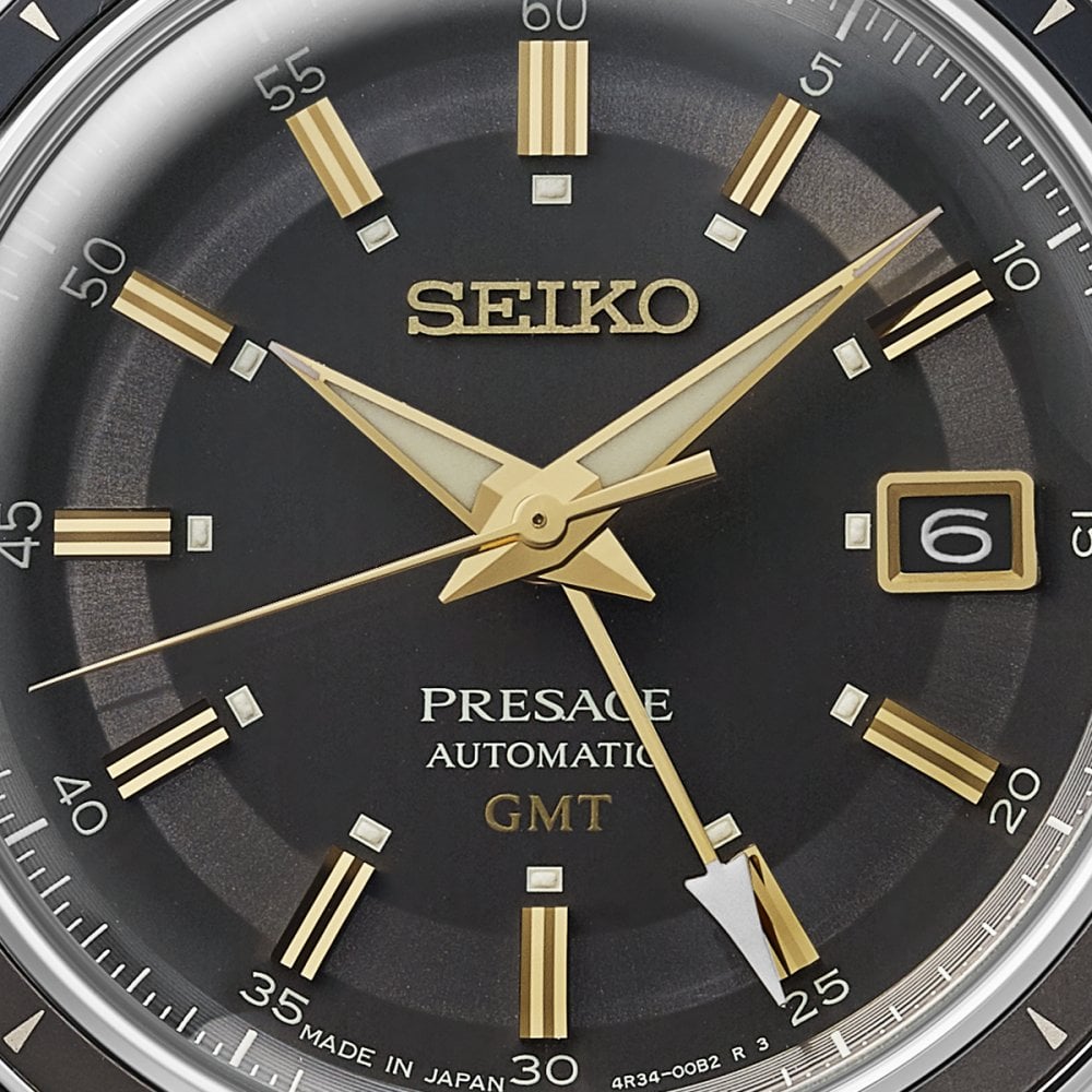 Presage Steel Automatic Road Trip GMT Watch 'Fume' SSK013J1