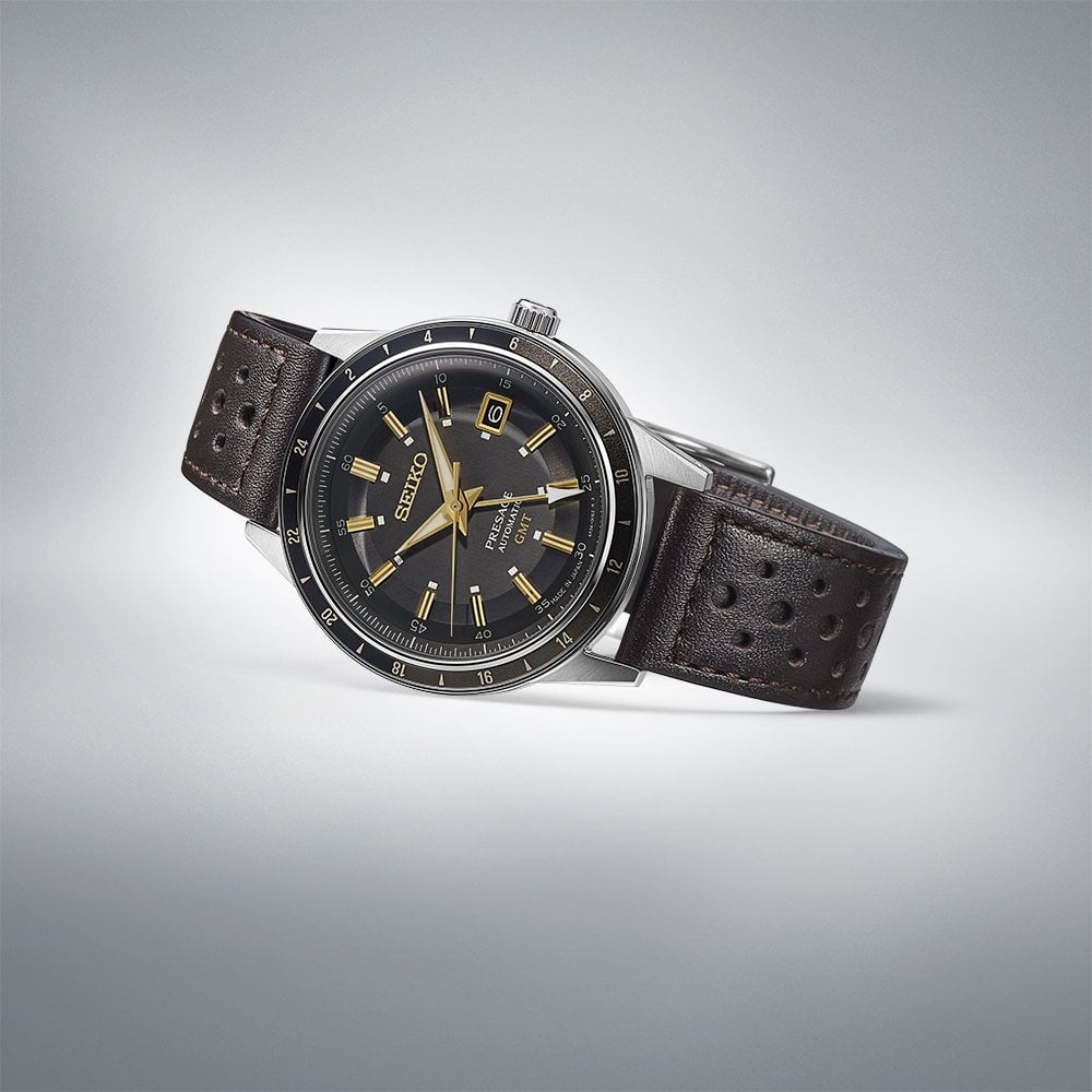Presage Steel Automatic Road Trip GMT Watch 'Fume' SSK013J1