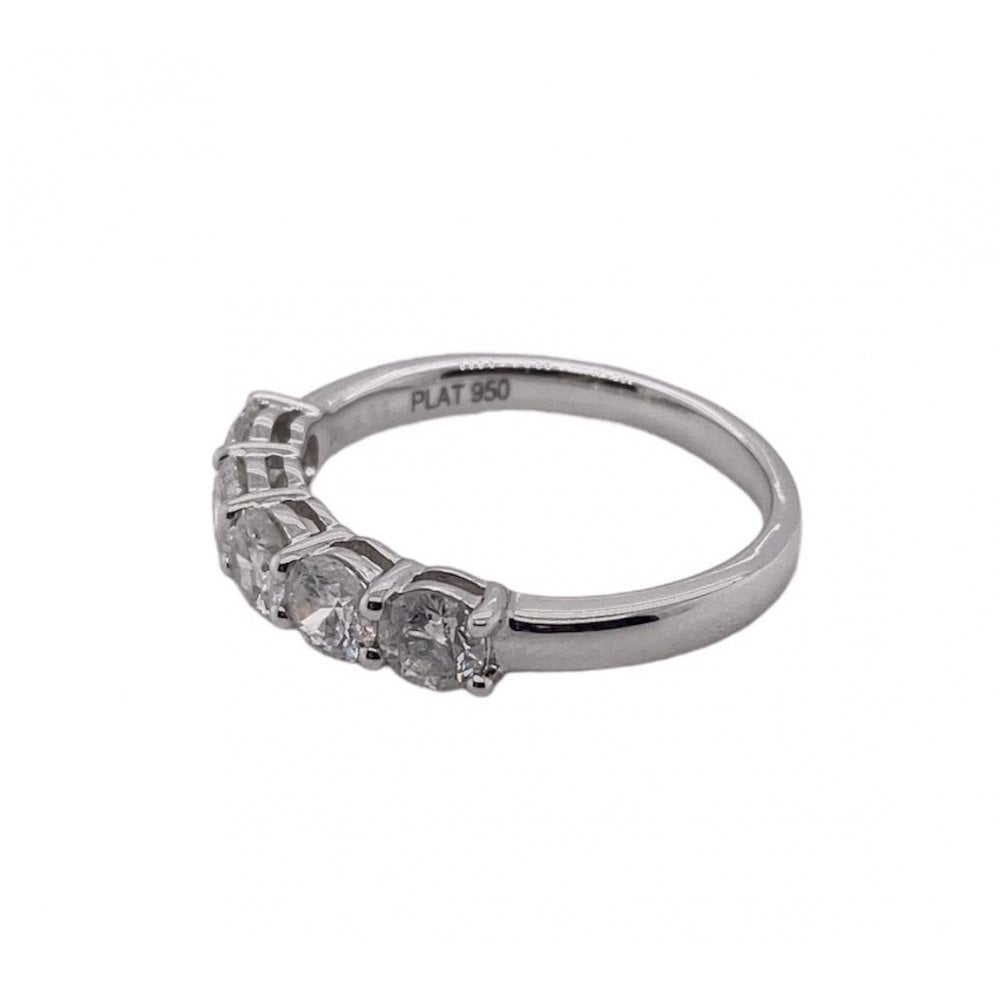 Ladies Platinum Diamond Half Eternity Ring 1.04ct