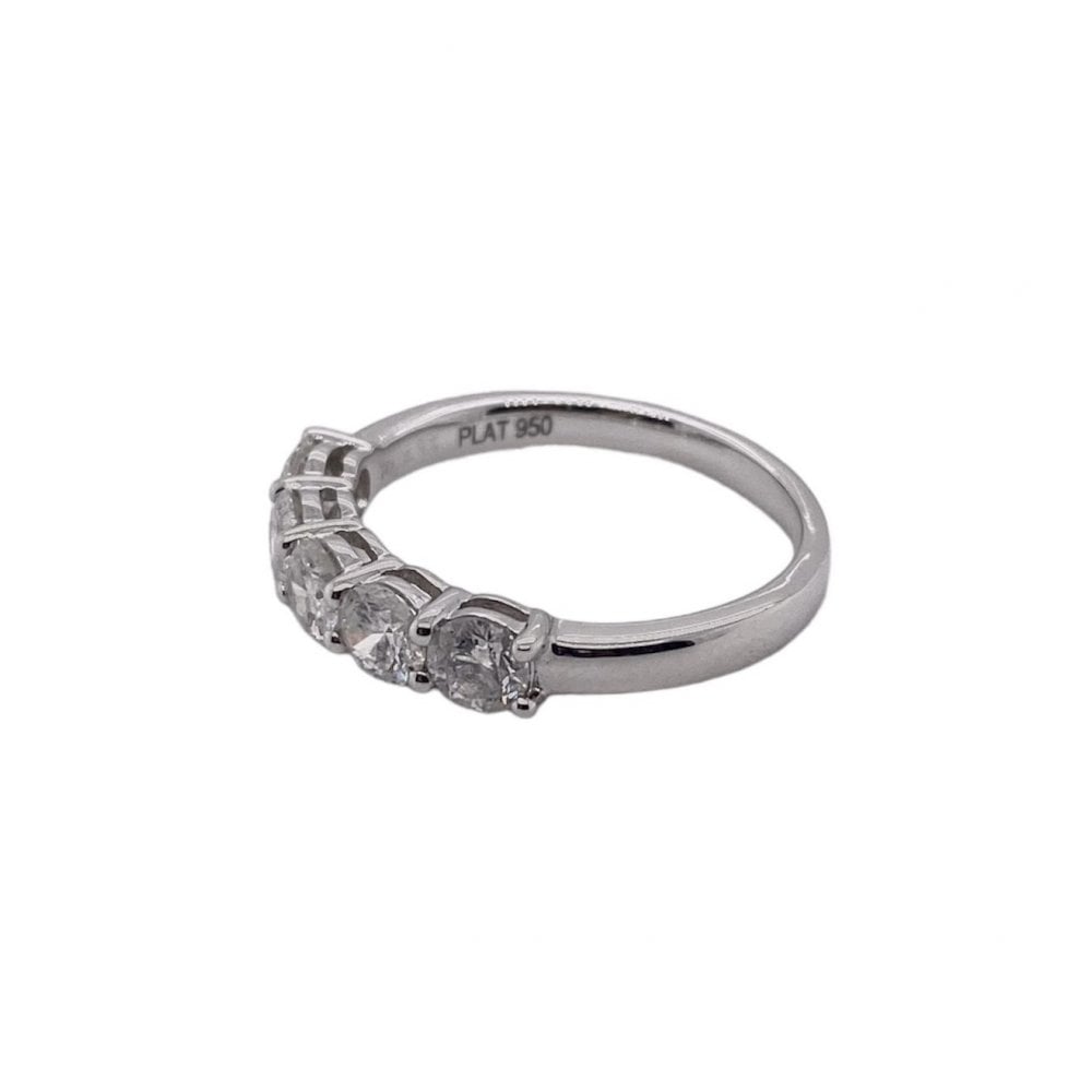 Ladies Platinum Diamond Half Eternity Ring 1.04ct