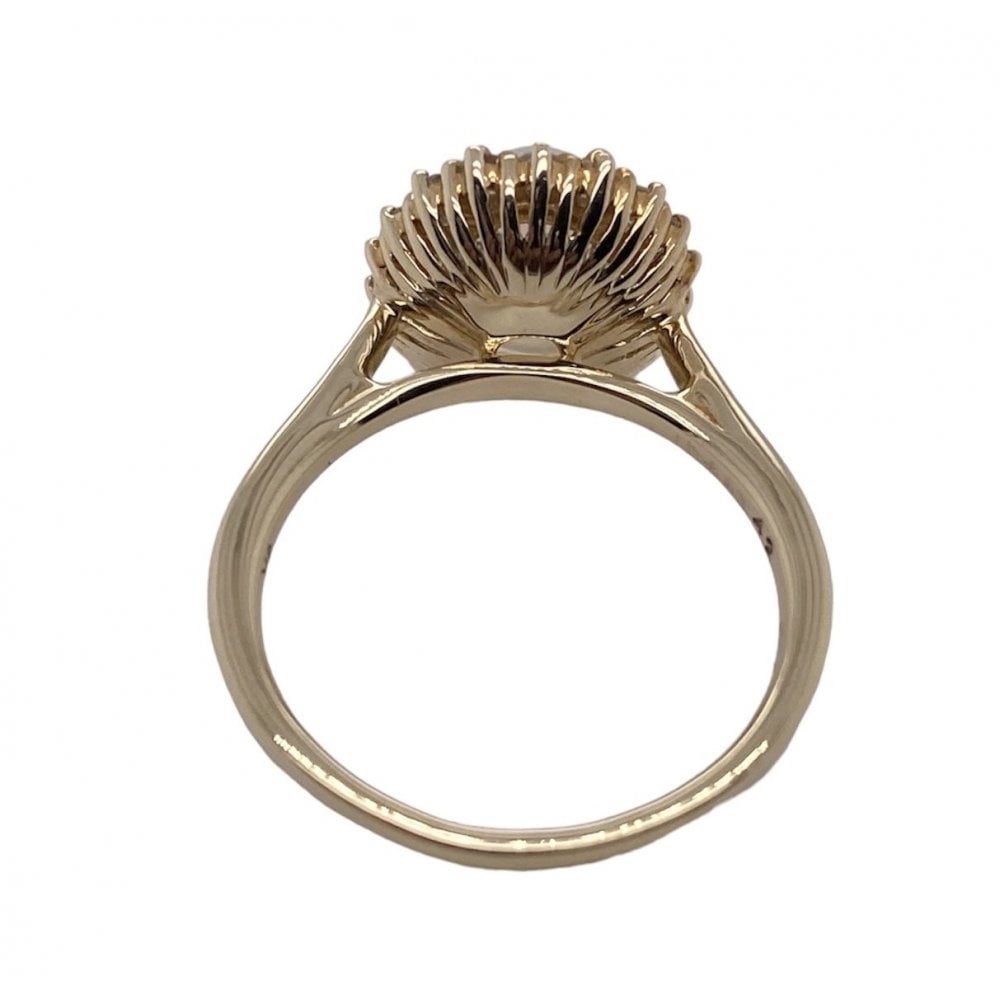 Ladies 9ct Gold Opal and Diamond Cluster Dress Ring
