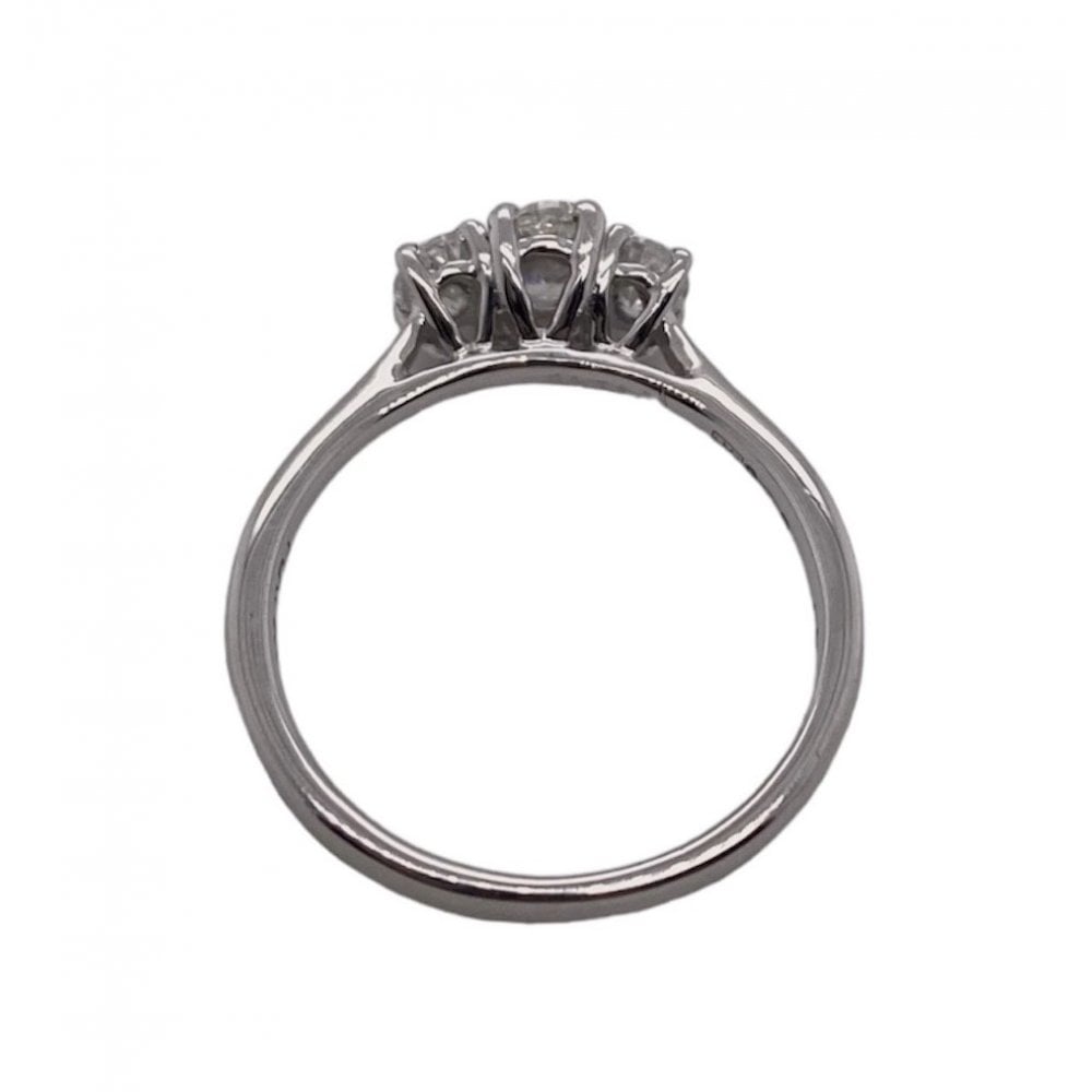 Ladies Platinum Three Stone Diamond Engagement Ring 0.7ct