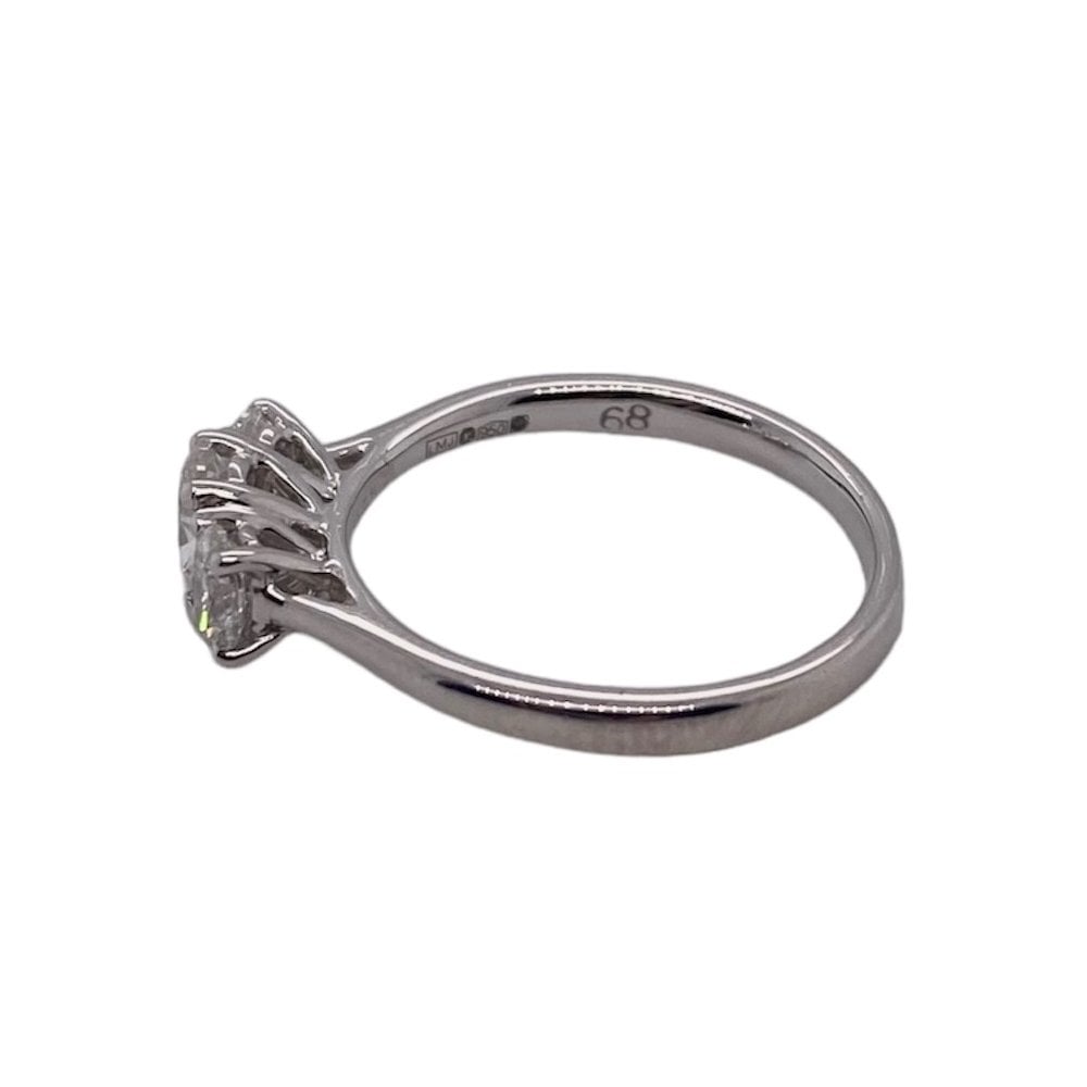 Ladies Platinum Three Stone Diamond Engagement Ring 0.7ct