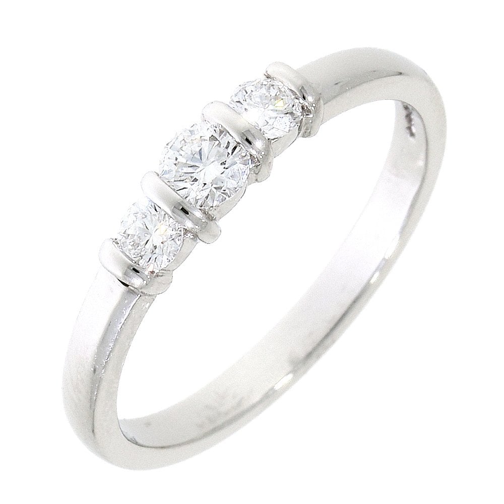 Platinum Ladies Three Stone Diamond Engagement Ring