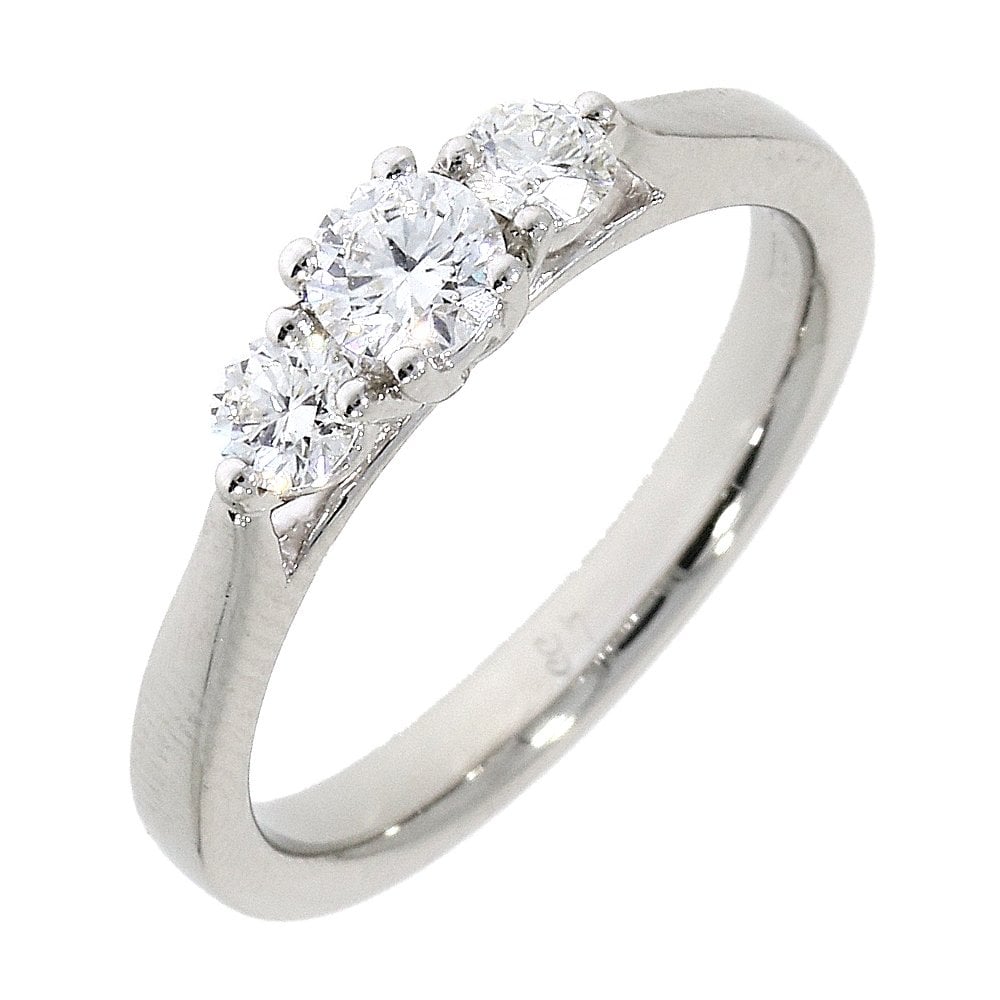 Platinum Diamond Three Stone Ladies Engagement Ring