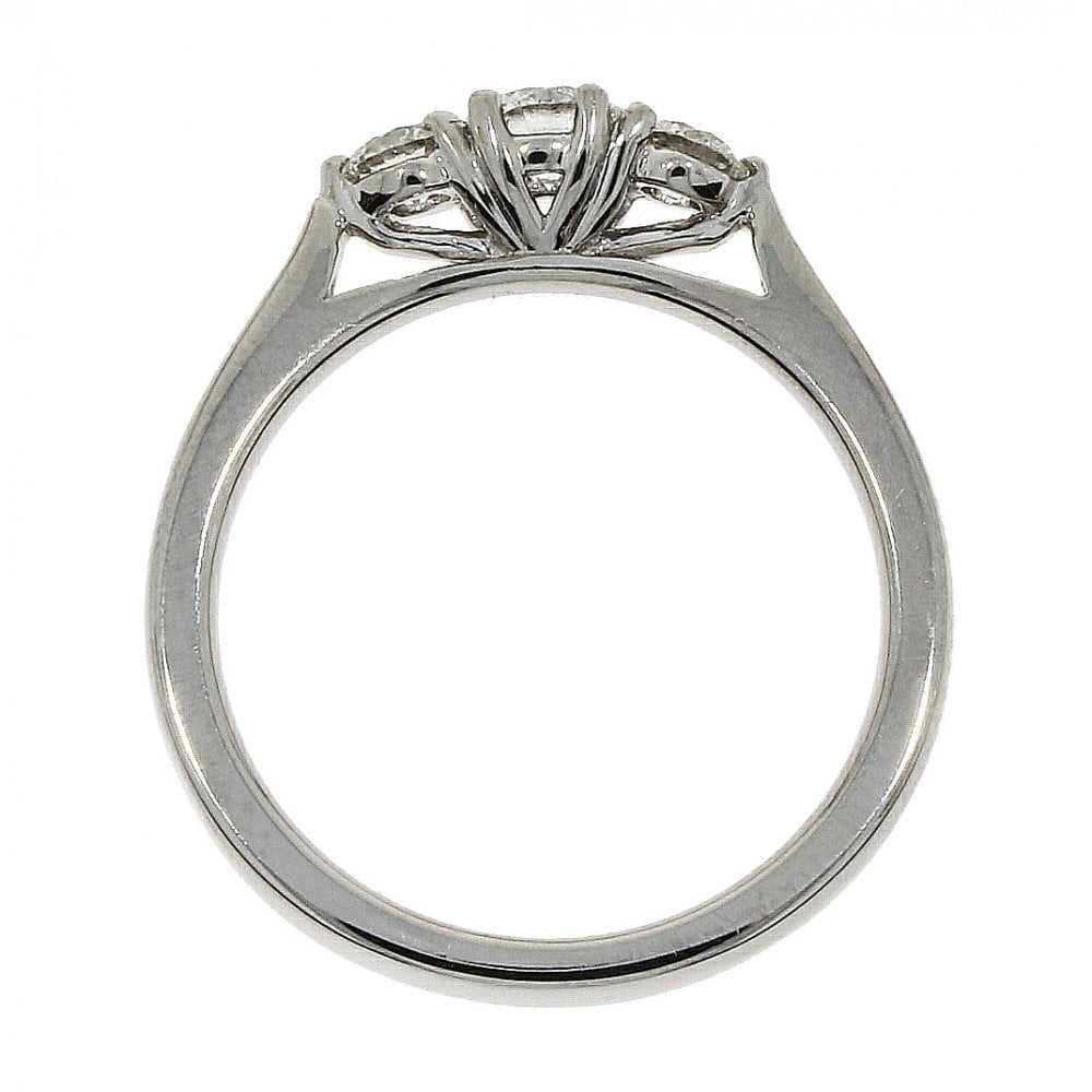 Platinum Diamond Three Stone Ladies Engagement Ring