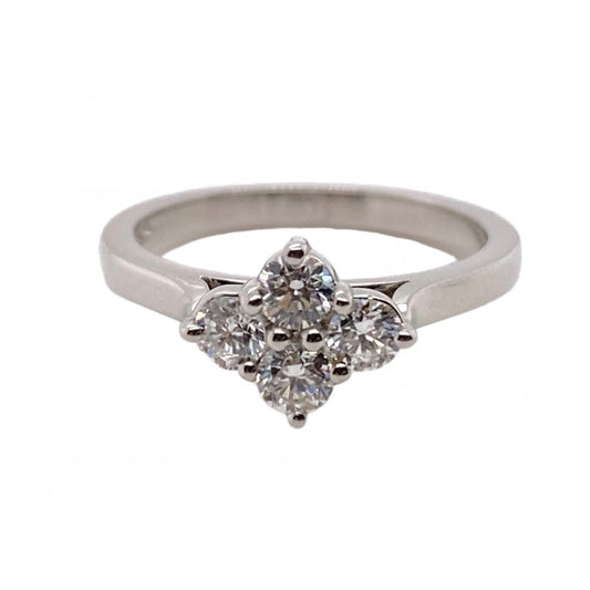 Platinum Ladies Diamond Cluster Engagement Ring