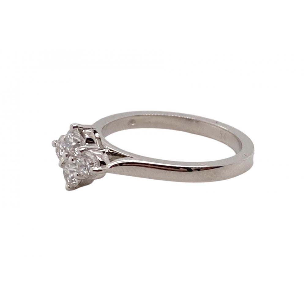 Platinum Ladies Diamond Cluster Engagement Ring