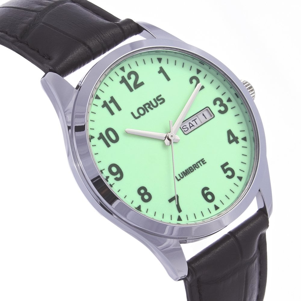 Gents Stainless Steel Watch on Leather Stap RJ647AX9