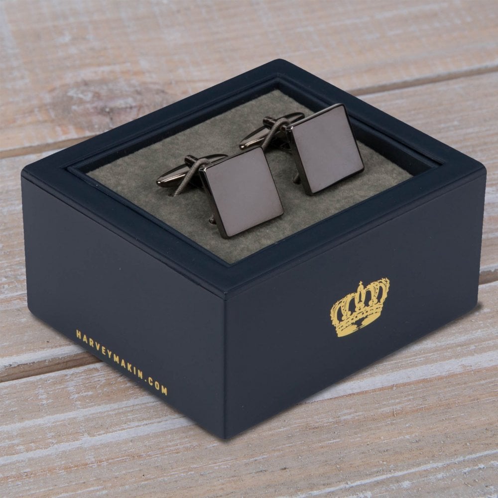 Gents Polished Black Cufflinks HM1877