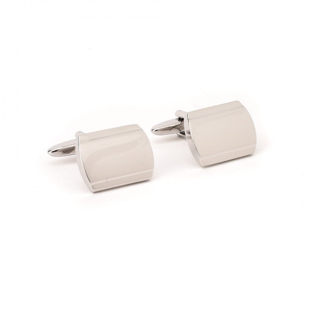 Gents Silver Tone Rectangular Cufflinks HM2171