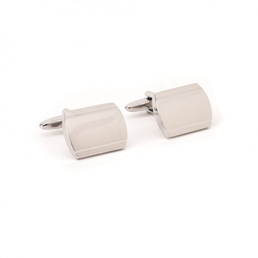 Gents Silver Tone Rectangular Cufflinks HM2171